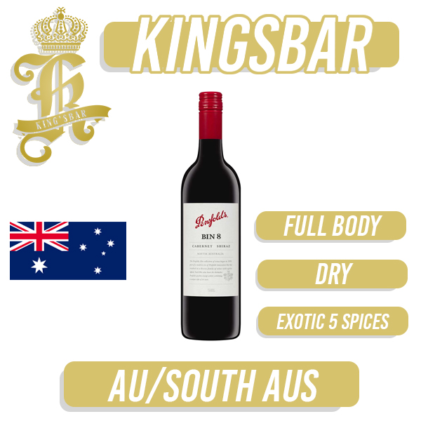 Penfolds Bin 8 Shiraz Cabernet Red Wine 750ml (Delivery 2-4 working days)