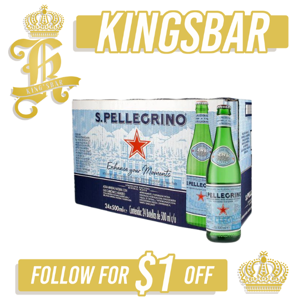 San Pellegrino Sparkling Glass Bottle 24x500ml (Bottle Caps)